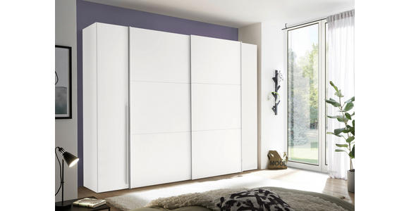 KLEIDERSCHRANK  in Weiß  - Alufarben/Weiß, KONVENTIONELL, Holzwerkstoff/Kunststoff (267/205/57cm) - Carryhome