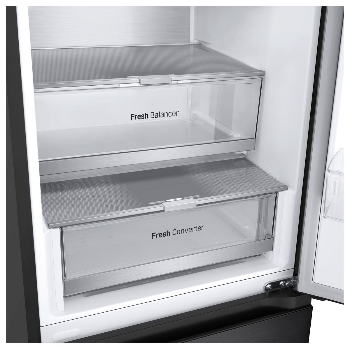 KÜHL-GEFRIER-KOMBINATION GBV7280AEV  - Schwarz, Basics, Glas/Kunststoff (59.5/203/67.5cm) - LG