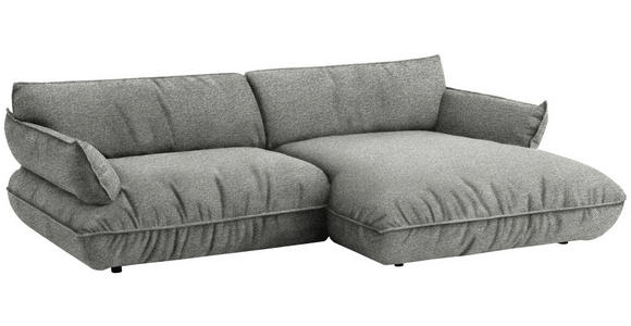 ECKSOFA  in Flachgewebe Grau  264/185 cm  - Schwarz/Grau, Design, Kunststoff/Textil (264/185cm) - Belluti