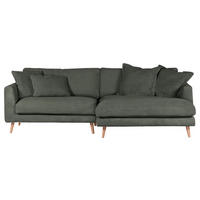 ECKSOFA in Cord Dunkelgrün  - Dunkelgrün/Naturfarben, Romantik / Landhaus, Holz/Textil (270/140cm) - Landscape