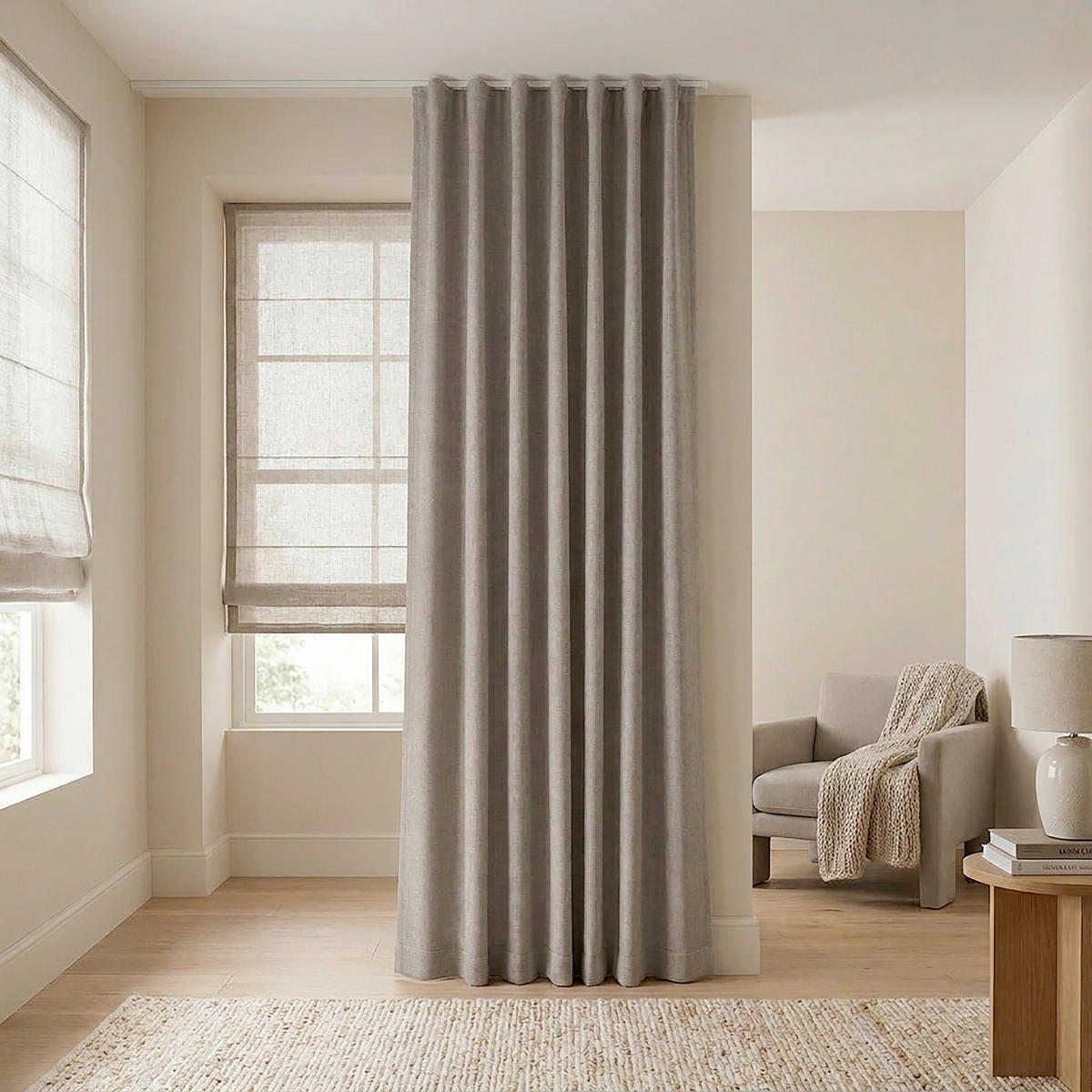 FERTIGVORHANG  black-out (lichtundurchlässig)   140/280 cm  - Graubraun, Basics, Textil (140/280cm)