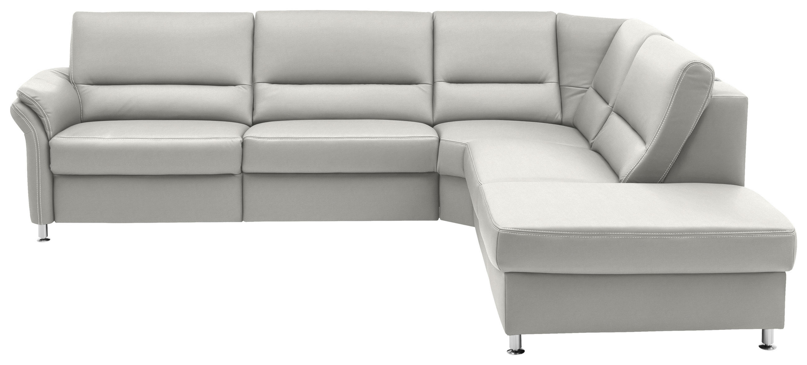 ECKSOFA in Echtleder Weiss  - Weiss/Beige, Design, Leder/Metall (288/249cm) - Beldomo Premium