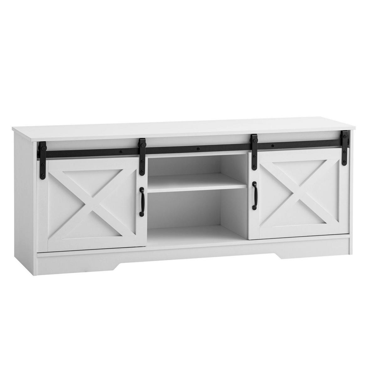 TV-BÄNK  i 150/59,5/39,5 cm  - vit/svart, Design, metall/trämaterial (150/59,5/39,5cm) - Livetastic
