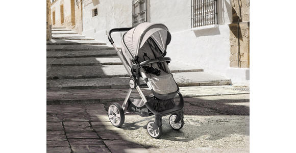 KINDERWAGENSET Neapel - Silberfarben/Grau, Design, Textil/Metall (76,96/59,95/106,68cm) - My Baby Lou