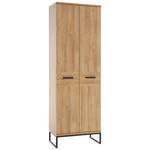 GARDEROBENSCHRANK  in 66/196/38 cm  - Eichefarben/Schwarz, Design, Holzwerkstoff/Metall (66/196/38cm) - Xora