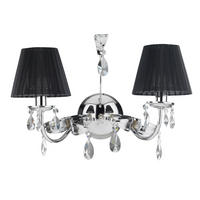 WANDLEUCHTE 46/24/30 cm   - Chromfarben/Schwarz, KONVENTIONELL, Glas/Textil (46/24/30cm)