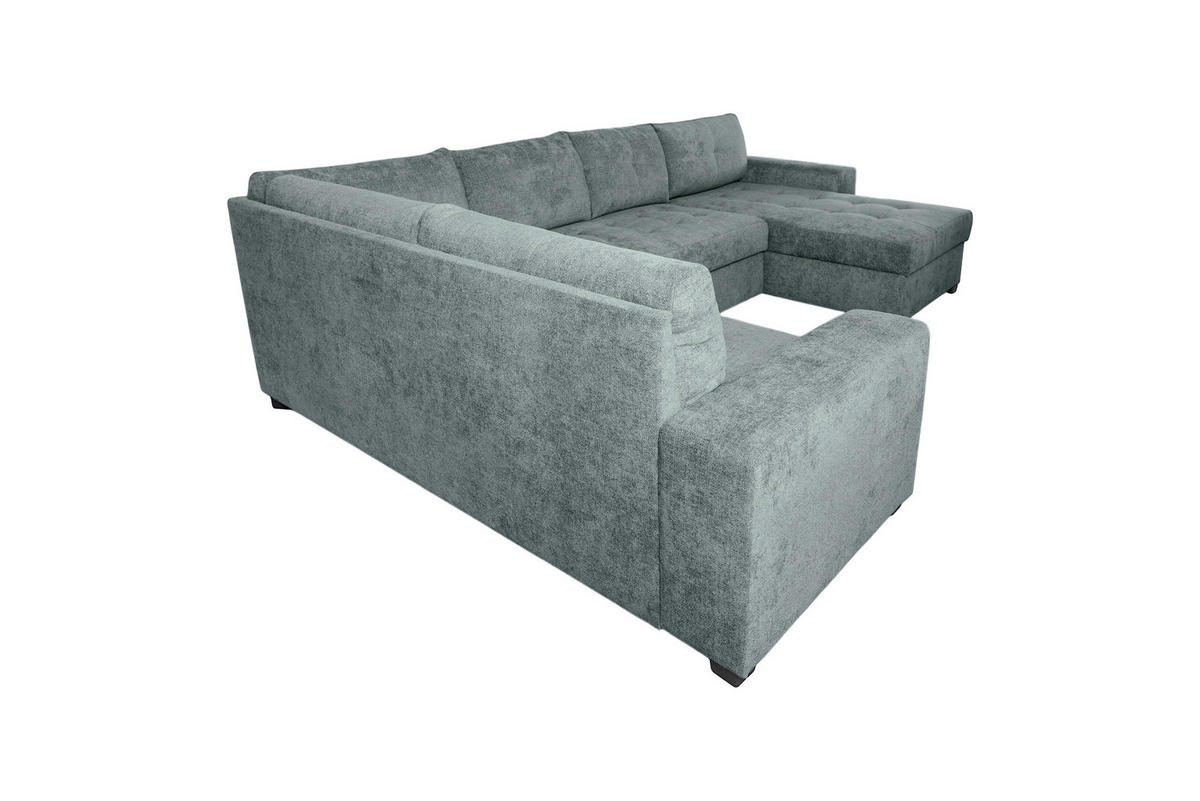 WOHNLANDSCHAFT VALERI Dunkelgrau Chenille  - Dunkelgrau/Schwarz, Design, Kunststoff/Textil (208/305/157cm) - MID.YOU