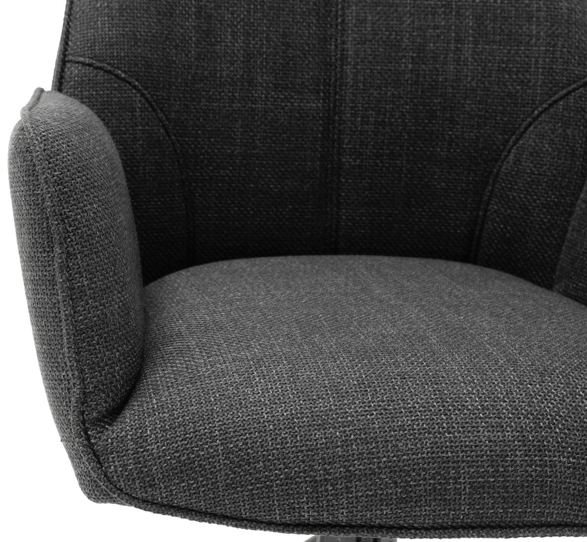 STOL MED ARMSTÖD vävt tyg  - svart/antracit, Design, metall/textil (59/87/61cm) - Carryhome