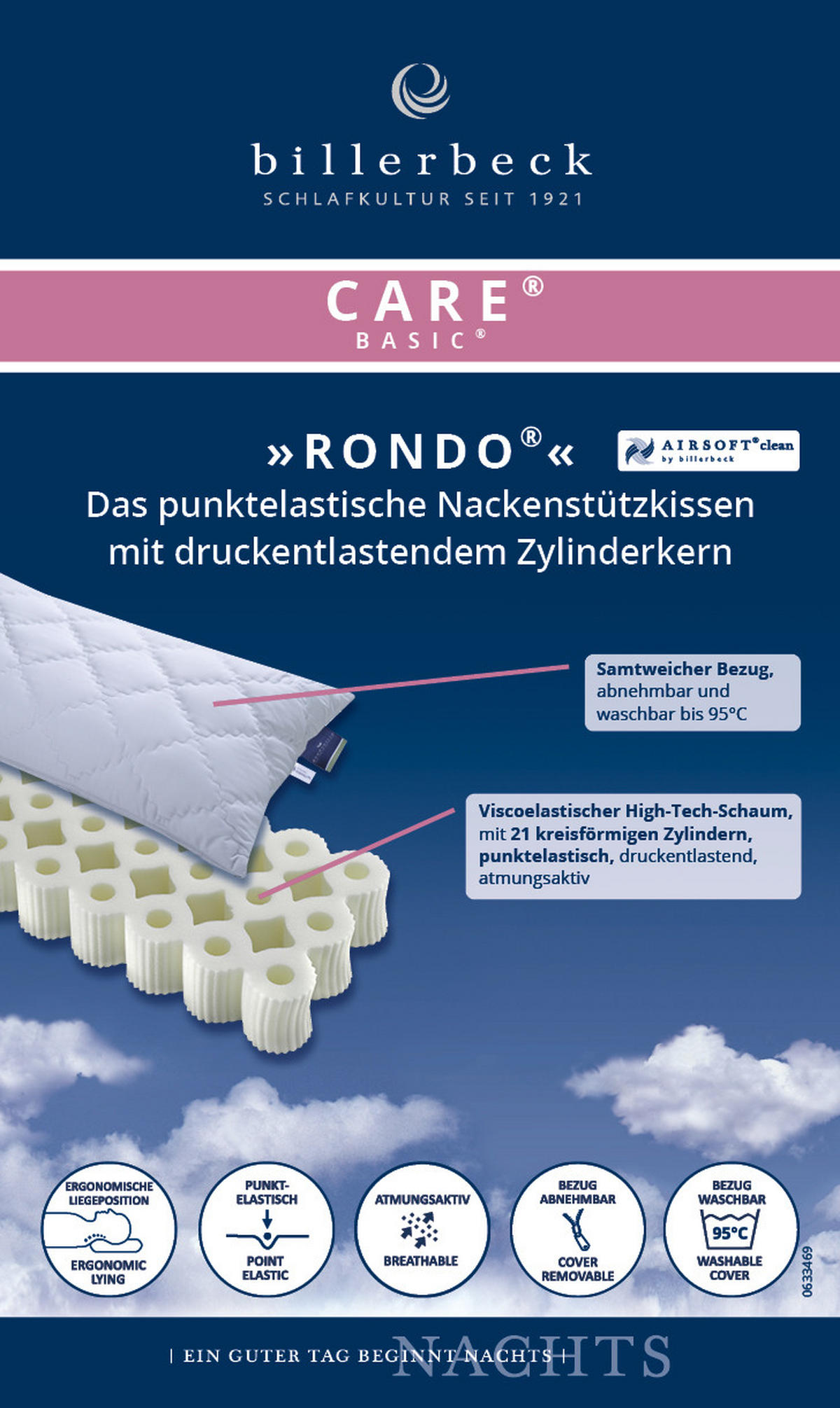 NACKENSTÜTZKISSEN  40/80 cm  - Weiß, Basics, Textil (40/80cm) - Billerbeck