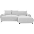 ECKSOFA Creme Webstoff  - Creme/Schwarz, MODERN, Kunststoff/Textil (265/175cm) - Carryhome