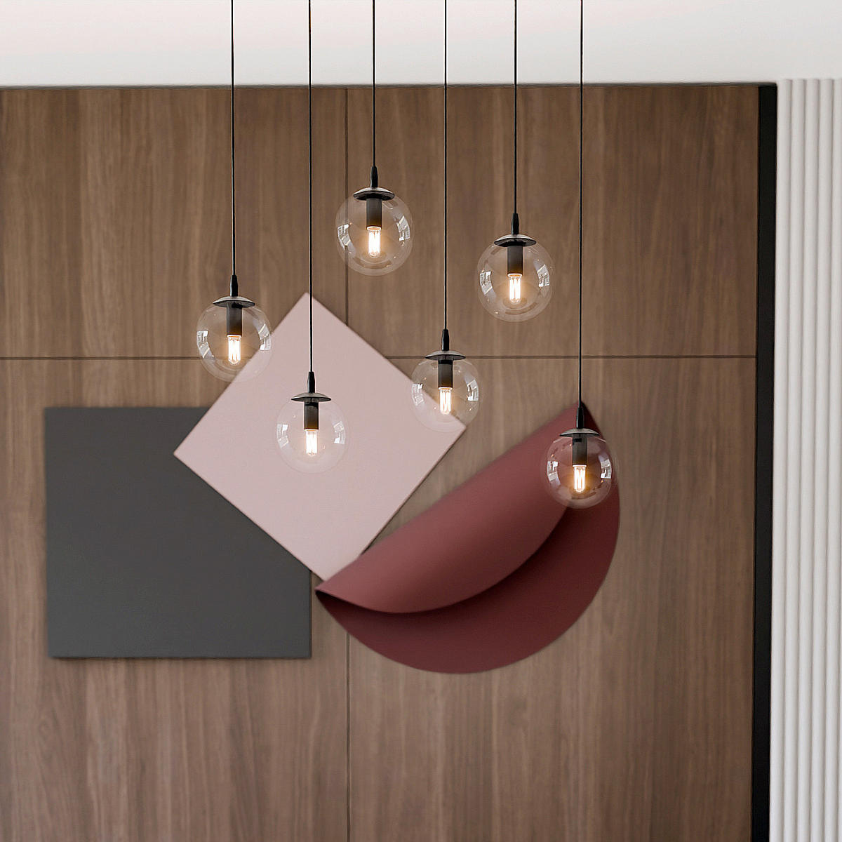 HÄNGELEUCHTE  70/22/120 cm    - Schwarz, KONVENTIONELL, Glas/Metall (70/22/120cm)