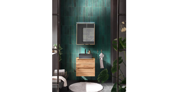 WASCHBECKEN 42/13/42 cm  - Schwarz, Basics, Stein (42/13/42cm) - Linea Natura