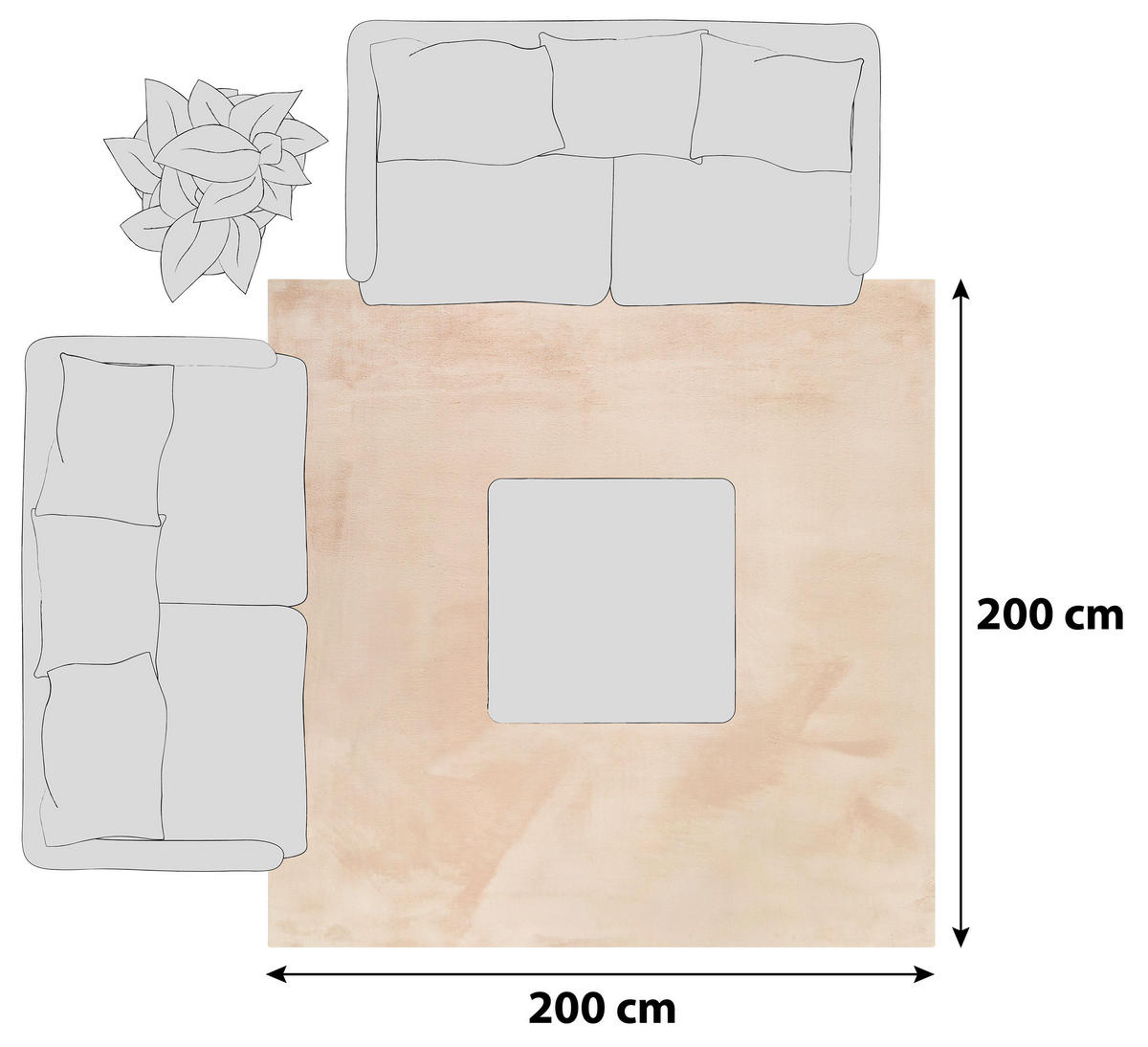 HOCHFLORTEPPICH 200/200 cm Alice Beige, Creme  - Beige/Creme, KONVENTIONELL, Textil (200/200cm) - Esprit