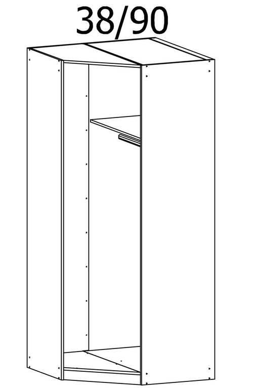 Thumbnail - Rauch Möbel Eckkleiderschrank Rauch Lindau, Weiß, Holzwerkstoff, 1 Fächer, 91.4x212x55.2 cm, Blauer Engel, Goldenes M, M...
