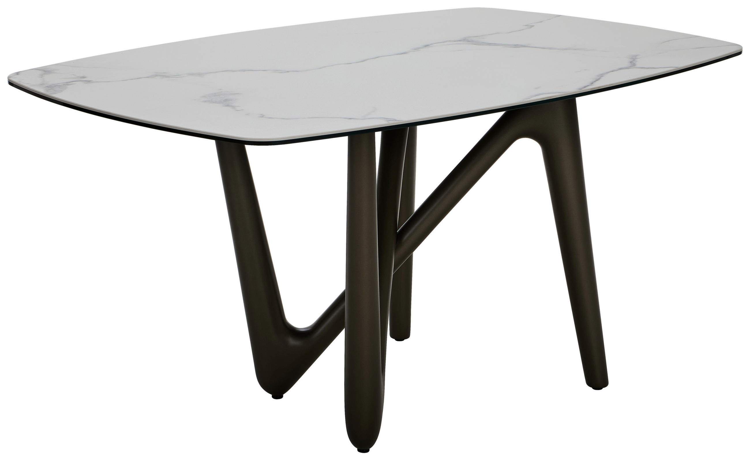 ESSTISCH in Metall, Keramik 150/100/75 cm  - Beige/Anthrazit, Design, Keramik/Metall (150/100/75cm) - Dieter Knoll
