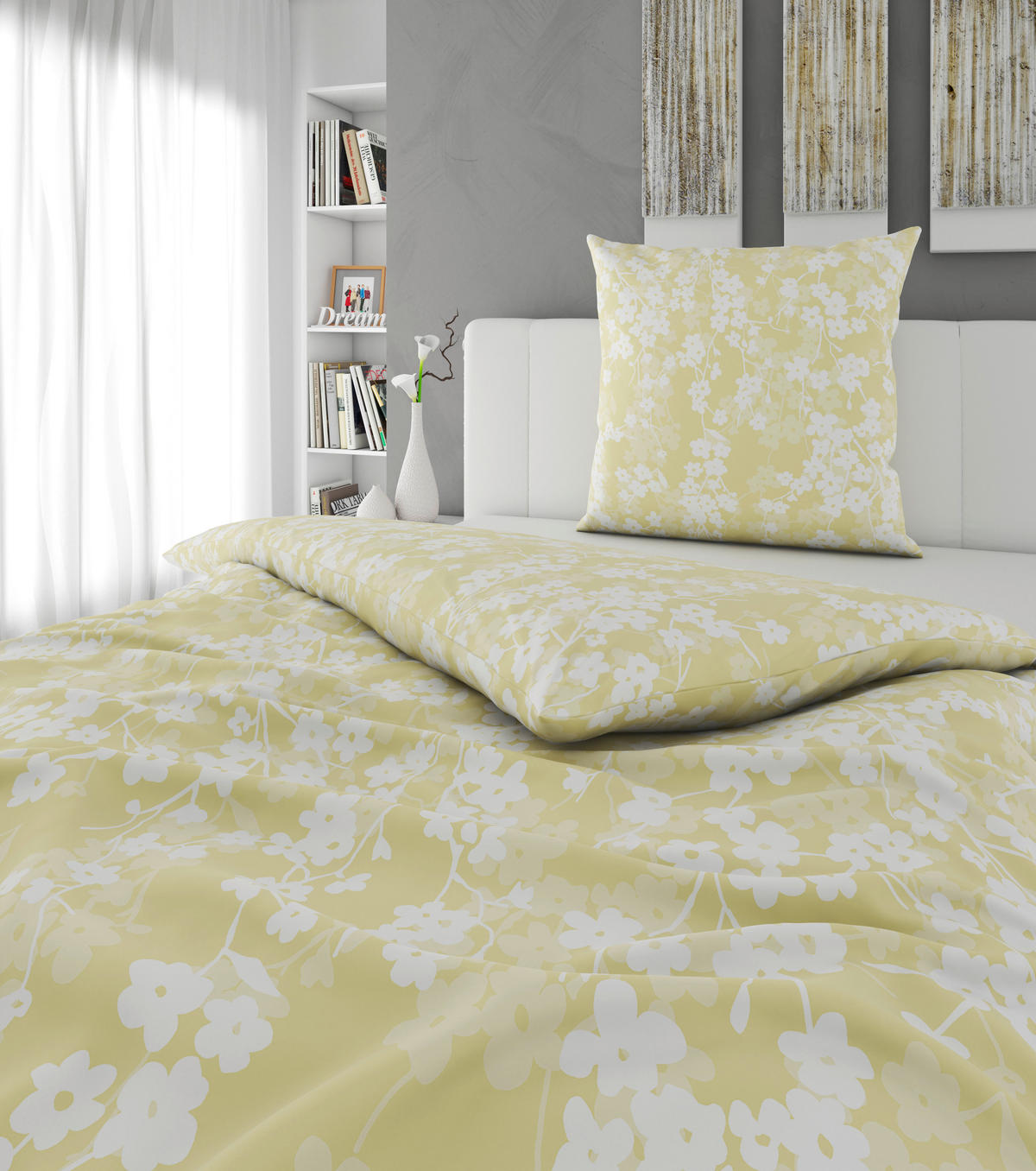 BETTWÄSCHE Musselin 155/220 cm  - Gelb, Textil (155/220cm) - Esposa