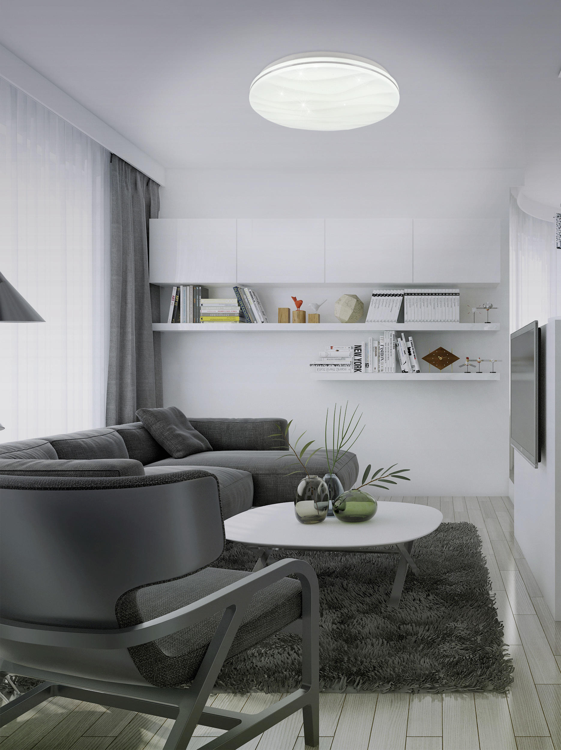 LED-DECKENLEUCHTE 38/6 cm    - Weiß, Basics, Kunststoff/Metall (38/6cm) - Näve