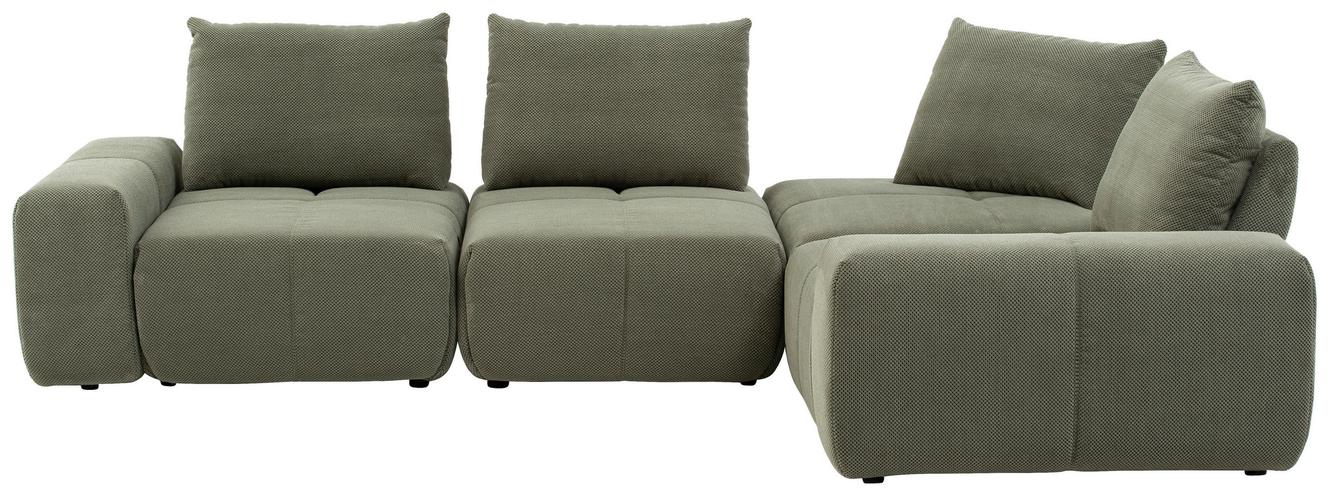 ECKSOFA in Velours Olivgrün  326/236 cm  - Schwarz/Olivgrün, Design, Kunststoff/Textil (326/236cm) - Xora