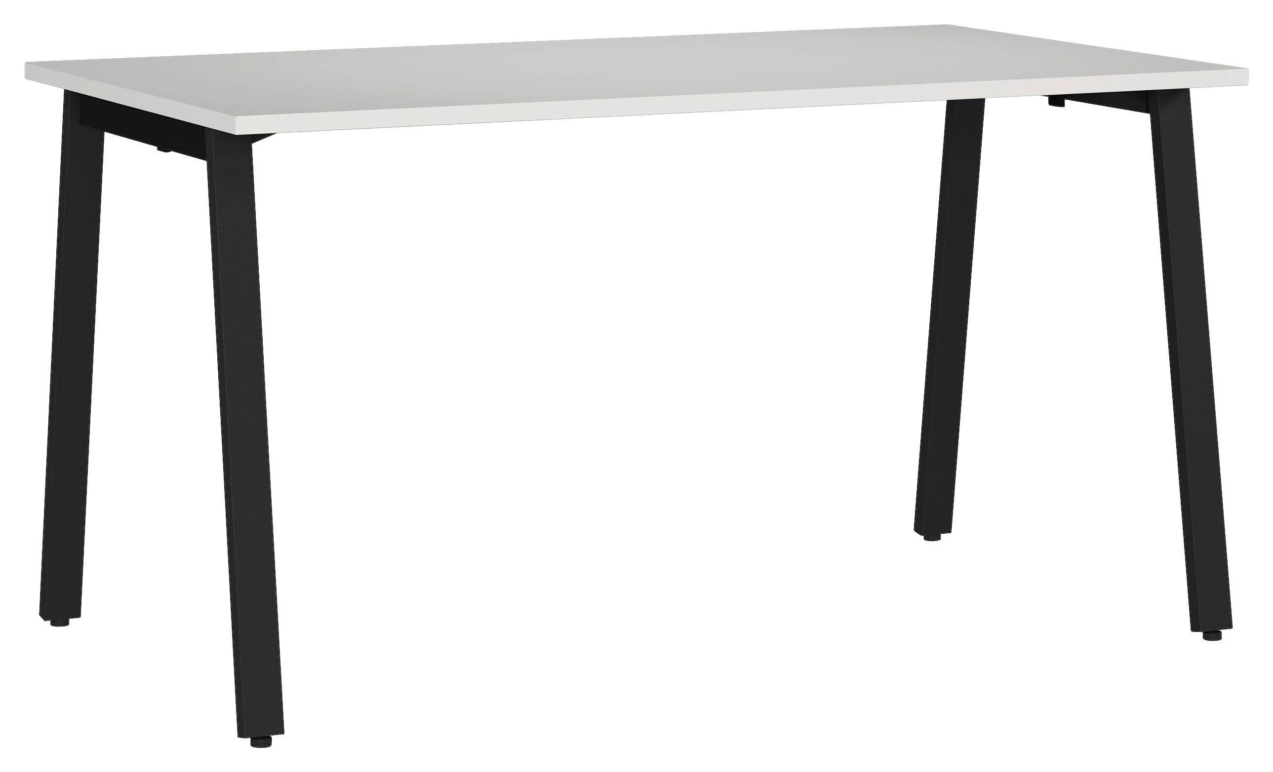 SCHREIBTISCH 140/80/75 cm Schwarz, Hellgrau in verschiedenen Holz-Dekoren erhältlich, justierbare Füsse  - Hellgrau/Schwarz, Modern, Holzwerkstoff/Metall (140/80/75cm) - Novel