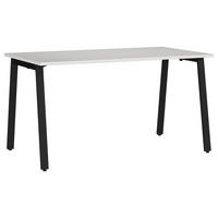 SCHREIBTISCH 140/80/75 cm, Schwarz, Hellgrau, in verschiedenen Holz-Dekoren erhältlich, justierbare Füße  - Hellgrau/Schwarz, MODERN, Holzwerkstoff/Metall (140/80/75cm) - Novel