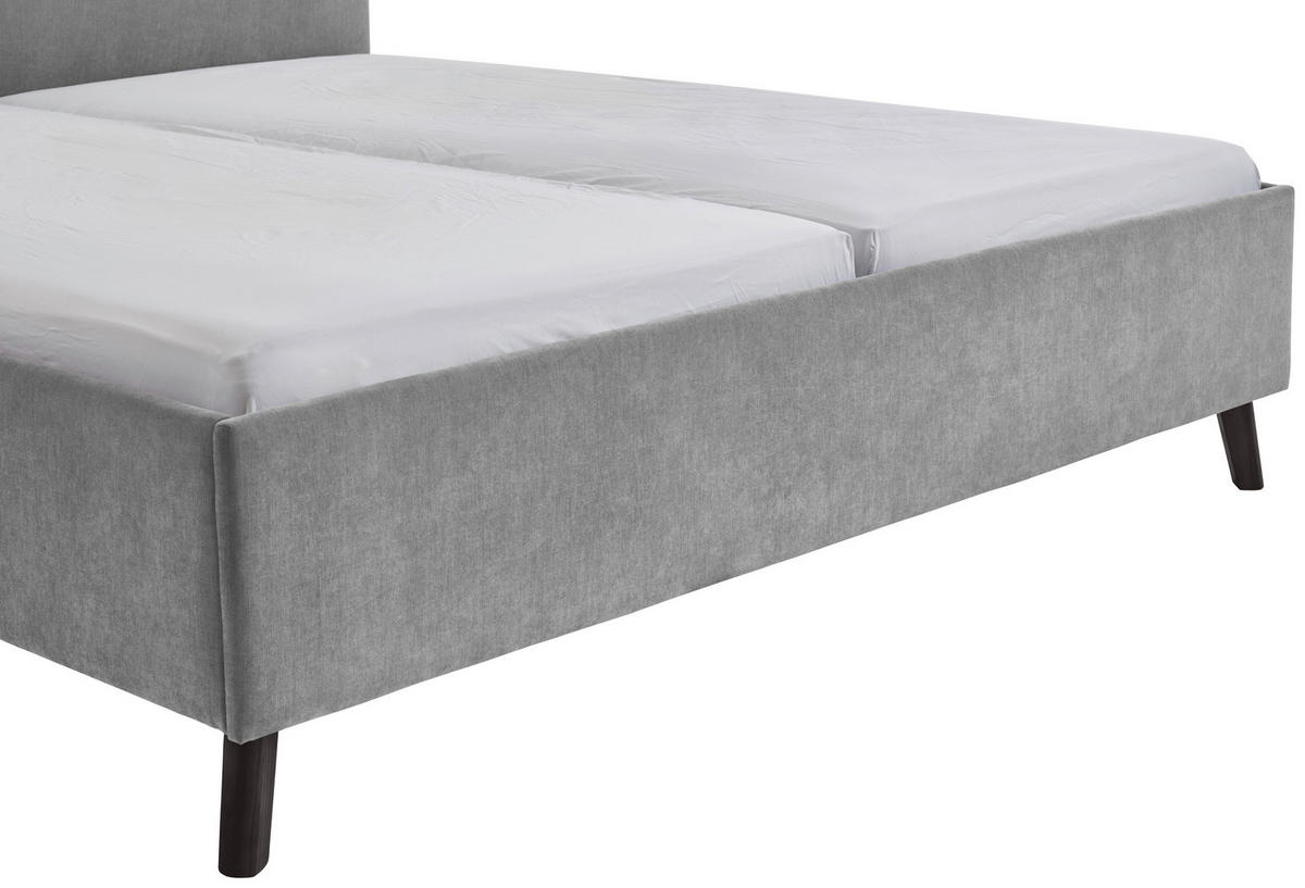 POLSTERBETT 180/200 cm  in Grau  - Schwarz/Grau, Basics, Holz/Textil (180/200cm) - Boxxx