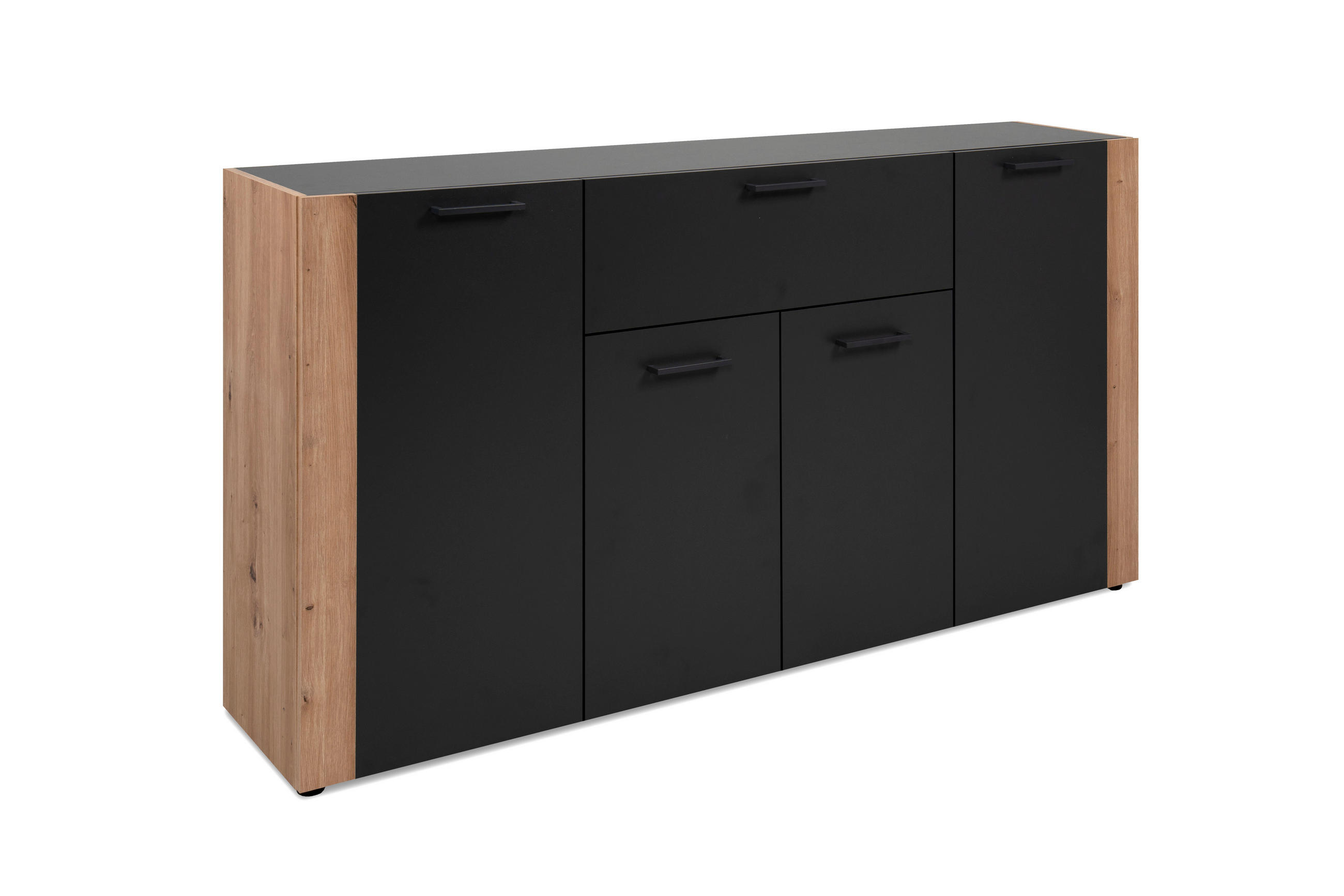 SIDEBOARD 162/85/34,5 cm  in Anthrazit, Eiche Artisan  - Anthrazit/Schwarz, Design, Holzwerkstoff/Kunststoff (162/85/34,5cm) - MID.YOU