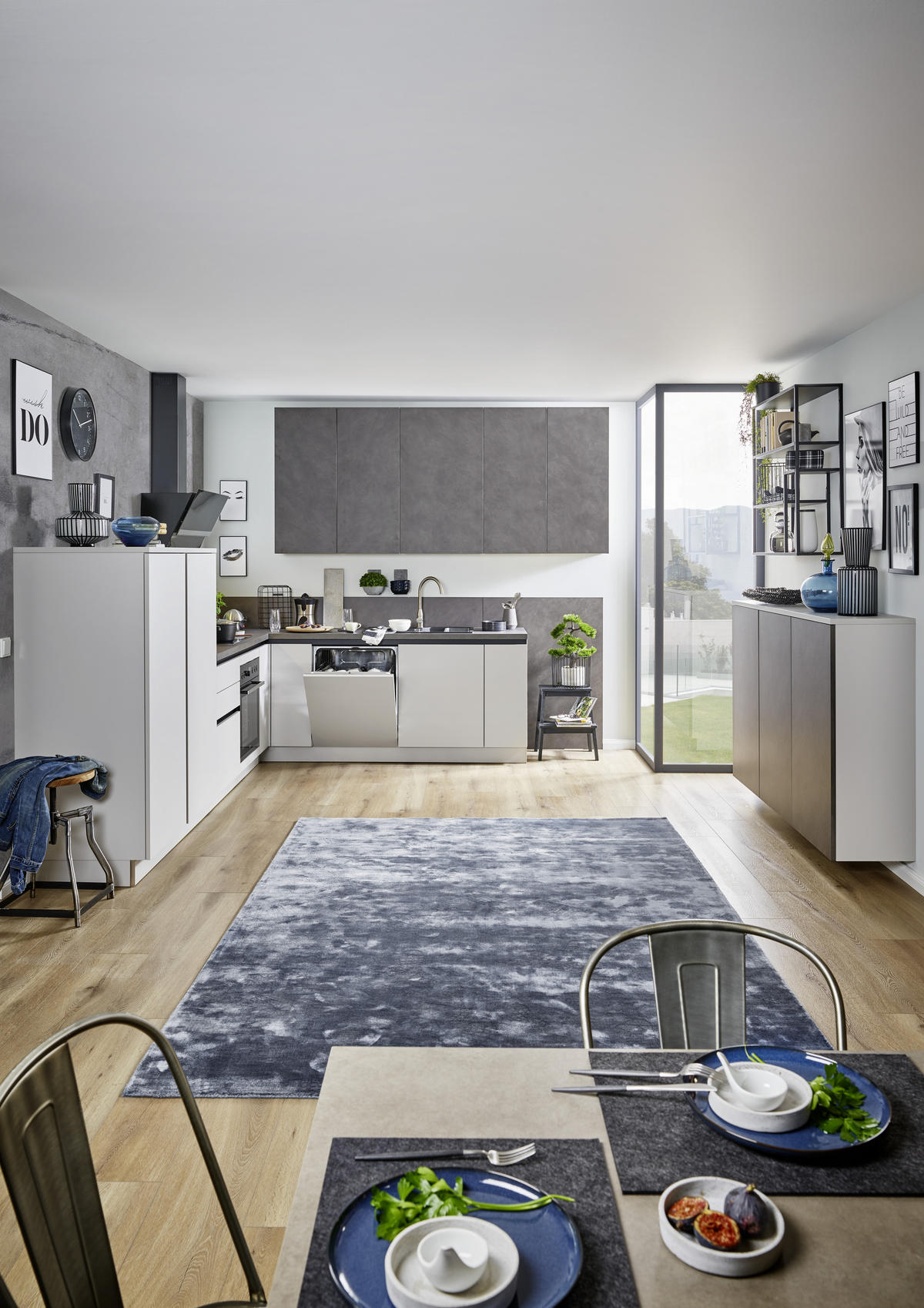 EINBAUKÜCHE FEEL  - Naturfarben/Grau, Design, Holzwerkstoff - Dieter Knoll