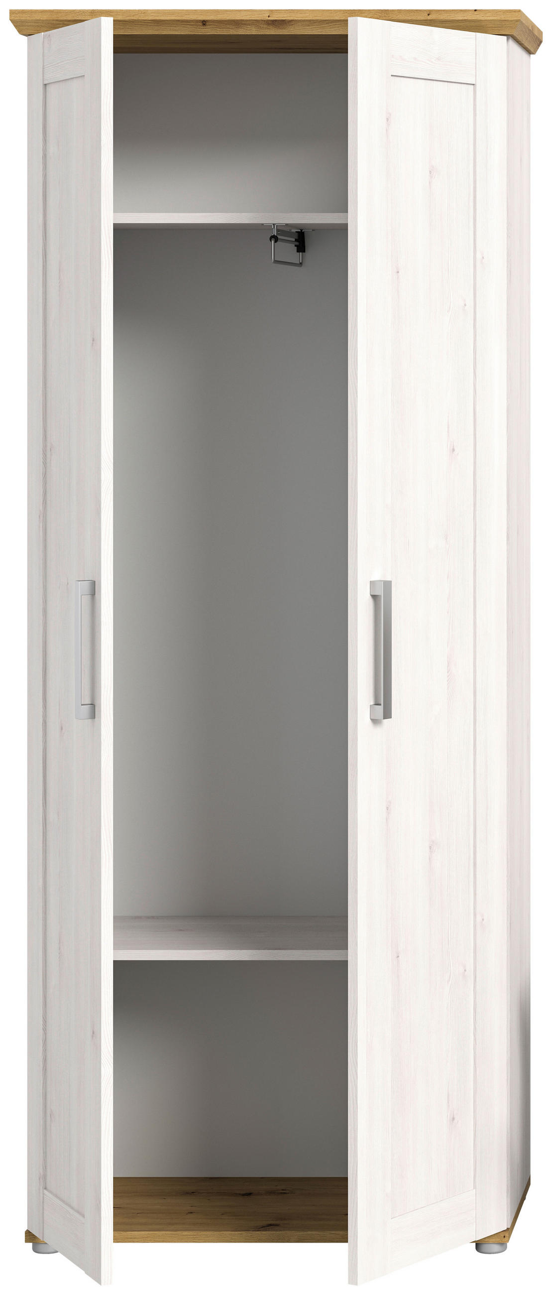GARDEROBENSCHRANK 78/194/37 cm  - Silberfarben, KONVENTIONELL, Holzwerkstoff/Kunststoff (78/194/37cm) - MID.YOU