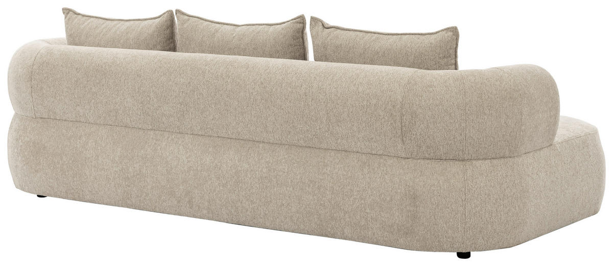 BIGSOFA in Chenille Beige  - Beige/Schwarz, Design, Kunststoff/Textil (240/76/122cm) - Livetastic