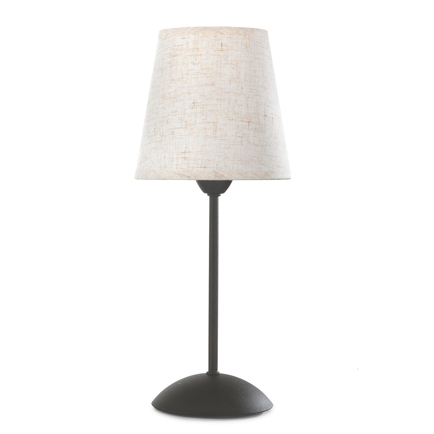 LAMPA NA NOČNÍ STOLEK, E14, 15/15/36 cm - černá/krémová, Konvenční, kov/textil (15/15/36cm)