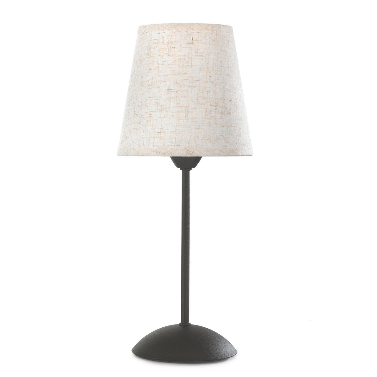 LAMPA NA NOČNÍ STOLEK, E14, 15/15/36 cm - černá/krémová, Konvenční, kov/textil (15/15/36cm)