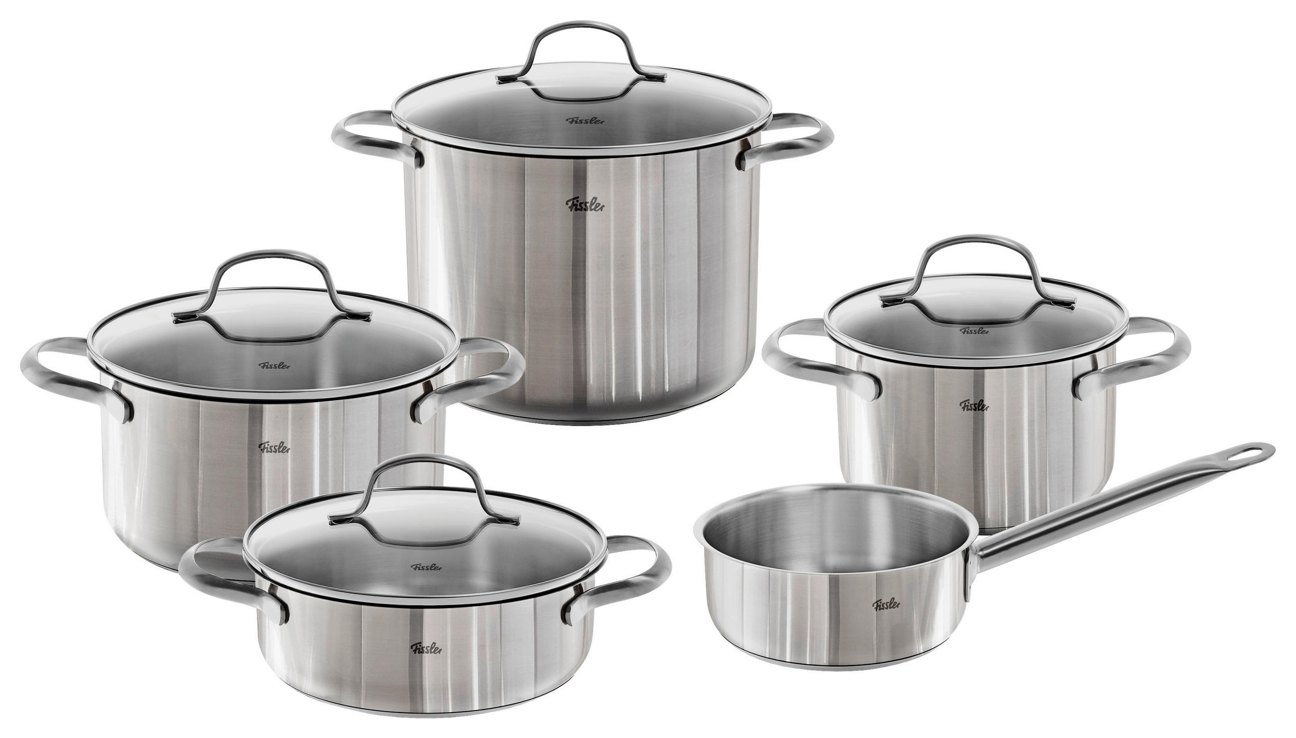 KOCHTOPFSET Toronto 5-teilig  - Silberfarben, Basics, Metall - Fissler