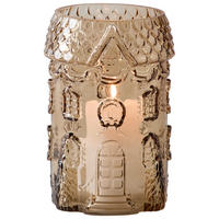 WINDLICHT  - Hellbraun, LIFESTYLE, Glas (15/22cm) - X-Mas