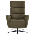 RELAXSESSEL in Leder Olivgrün  - Schwarz/Olivgrün, Design, Leder/Metall (82/119/85cm) - Dieter Knoll