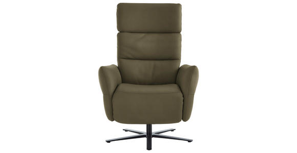 RELAXSESSEL in Leder Olivgrün  - Schwarz/Olivgrün, Design, Leder/Metall (82/119/85cm) - Dieter Knoll