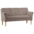 SOFA Flachgewebe Braun  - Naturfarben/Braun, ROMANTIK / LANDHAUS, Holz/Textil (186/96/80cm) - Cantus
