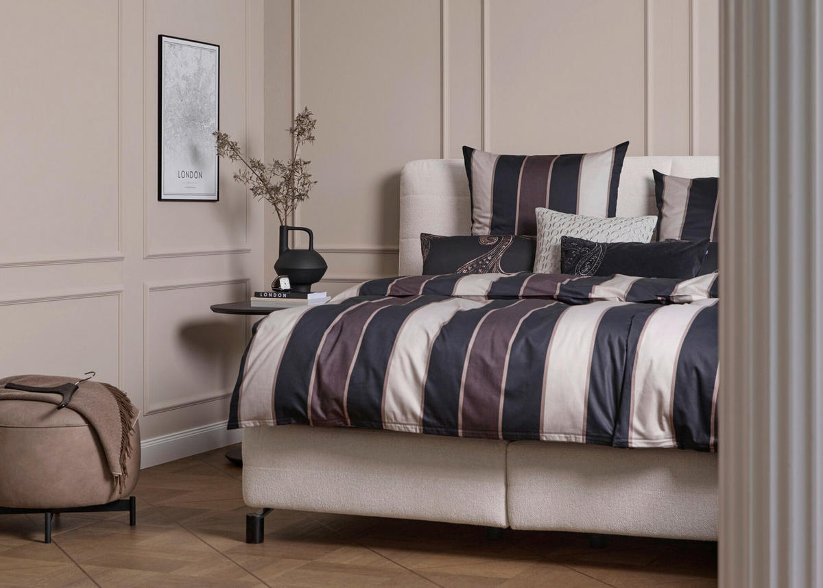 BETTWÄSCHESET Makosatin 200/210 cm  65 cm/100 cm  - Schwarz, Design, Textil (200/210cm) - Joop!