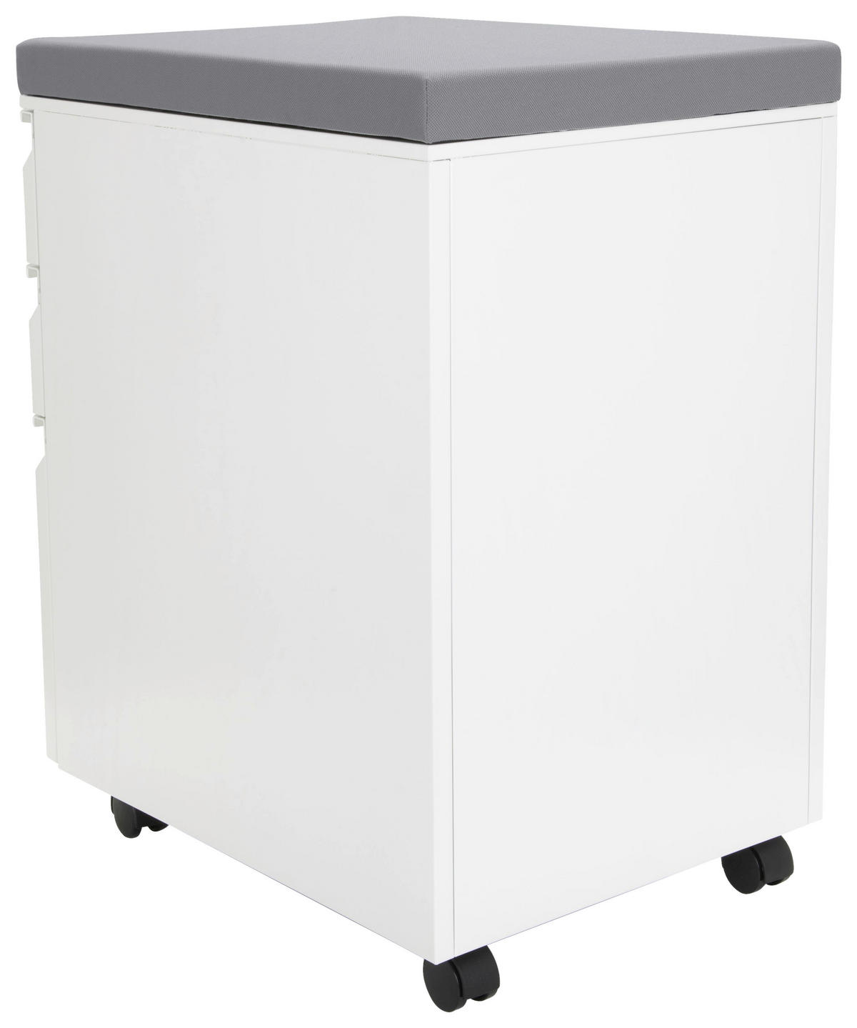 ROLLCONTAINER Grau, Weiß  - Weiß/Grau, MODERN, Kunststoff/Metall (39/60/50cm) - MID.YOU