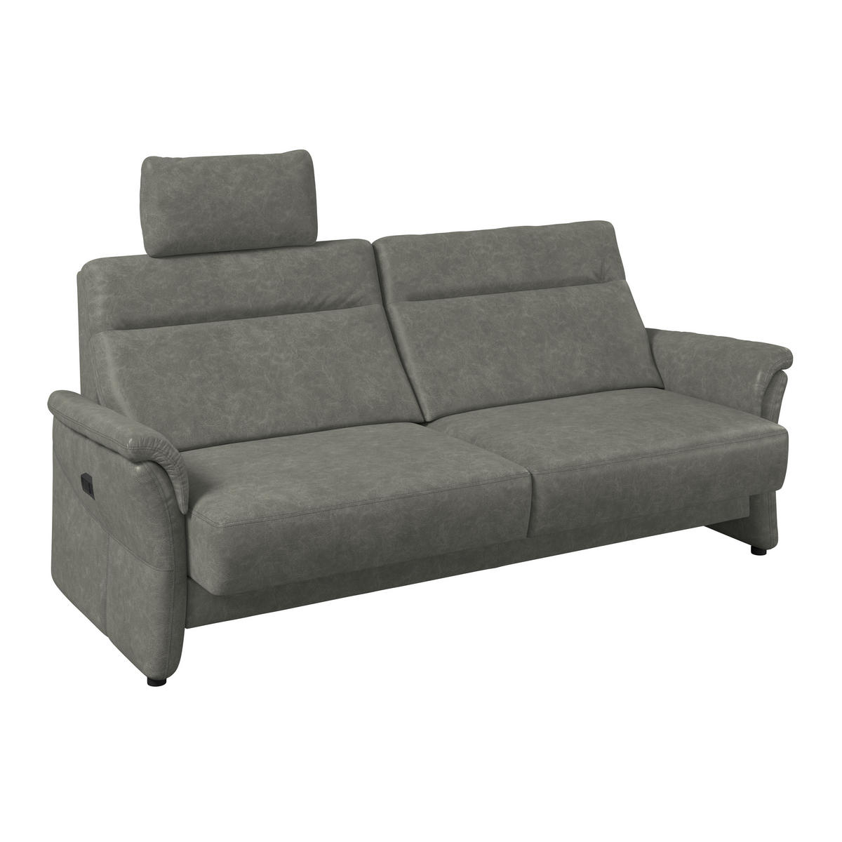 3,5-SITZER Mikrofaser Dunkelgrau  - Dunkelgrau/Schwarz, KONVENTIONELL, Kunststoff/Textil (205/98/91cm) - Elegando