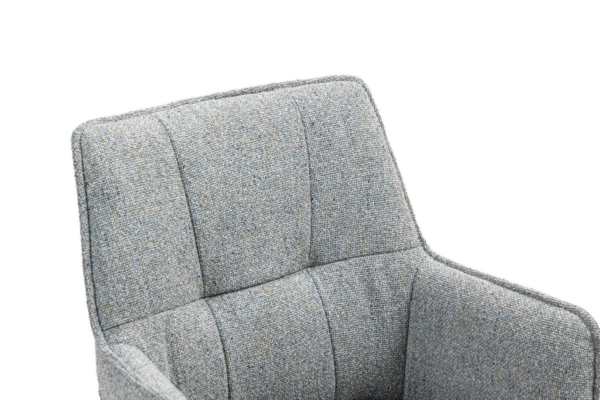 ARMLEHNSTUHL  in Eisen  - Schwarz/Grau, KONVENTIONELL, Textil/Metall (59/89,5/63cm) - MID.YOU