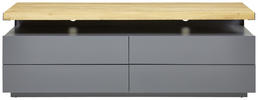 LOWBOARD Eiche massiv Grau, Eichefarben  - Eichefarben/Grau, Design, Holz (170/57/47cm) - Novel