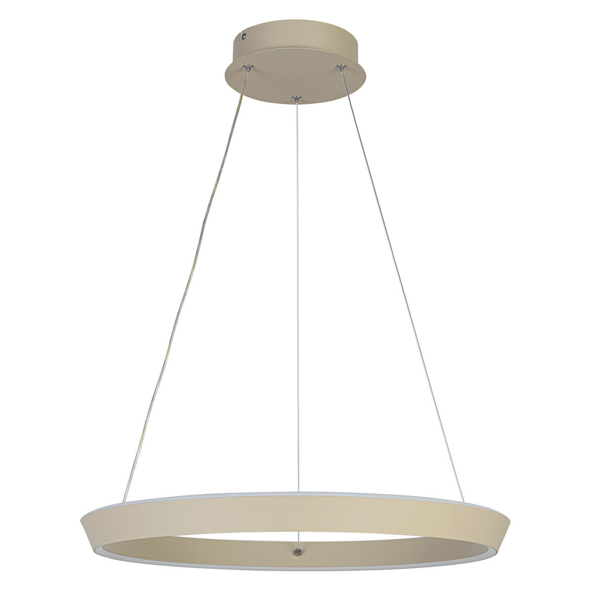 LED LUSTER  50/130 cm      - bela/boja peska, Trendi, metal/plastika (50/130cm) - Novel