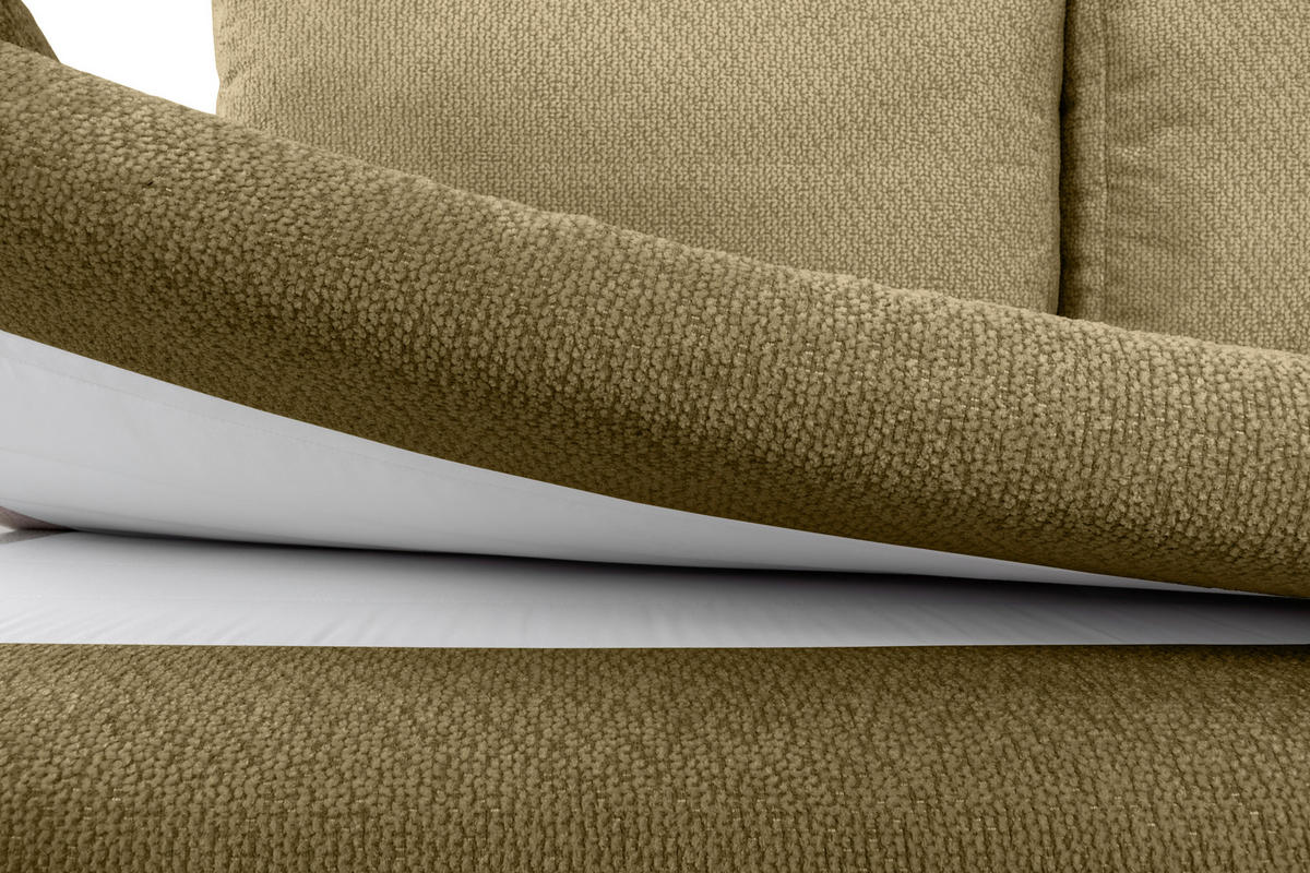 SCHLAFSOFA  mit Liegefunktion, Schlafen auf Sitzhöhe, Rücken echt Struktur Olivgrün  - Schwarz/Olivgrün, KONVENTIONELL, Kunststoff/Textil (195/93/83cm) - Carryhome
