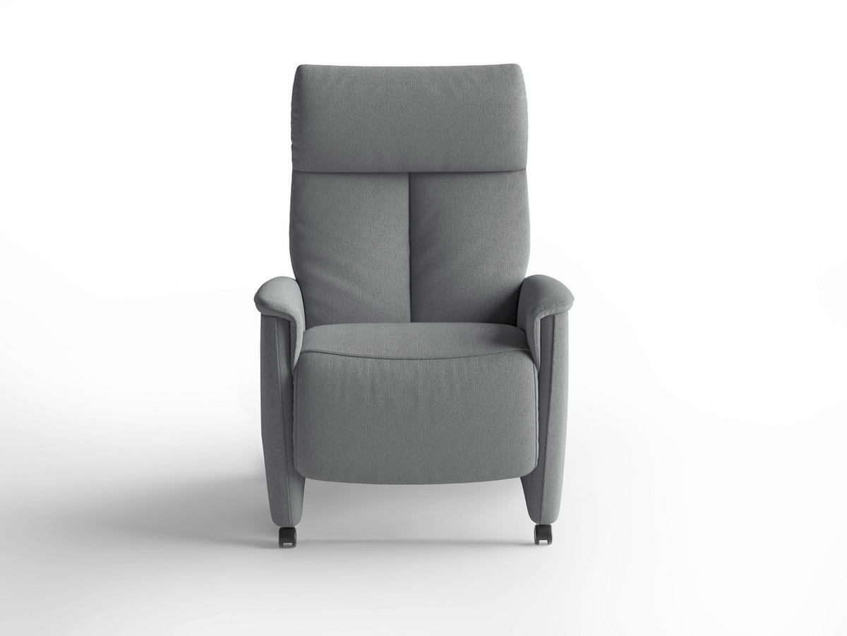 RELAXSESSEL TV CREMONA COMFORT E L3 Flachgewebe Kopfteilverstellung, Fußteilverstellung, Rücken echt    - Schwarz/Grau, Basics, Kunststoff/Textil (76/114/84cm) - Sit & More