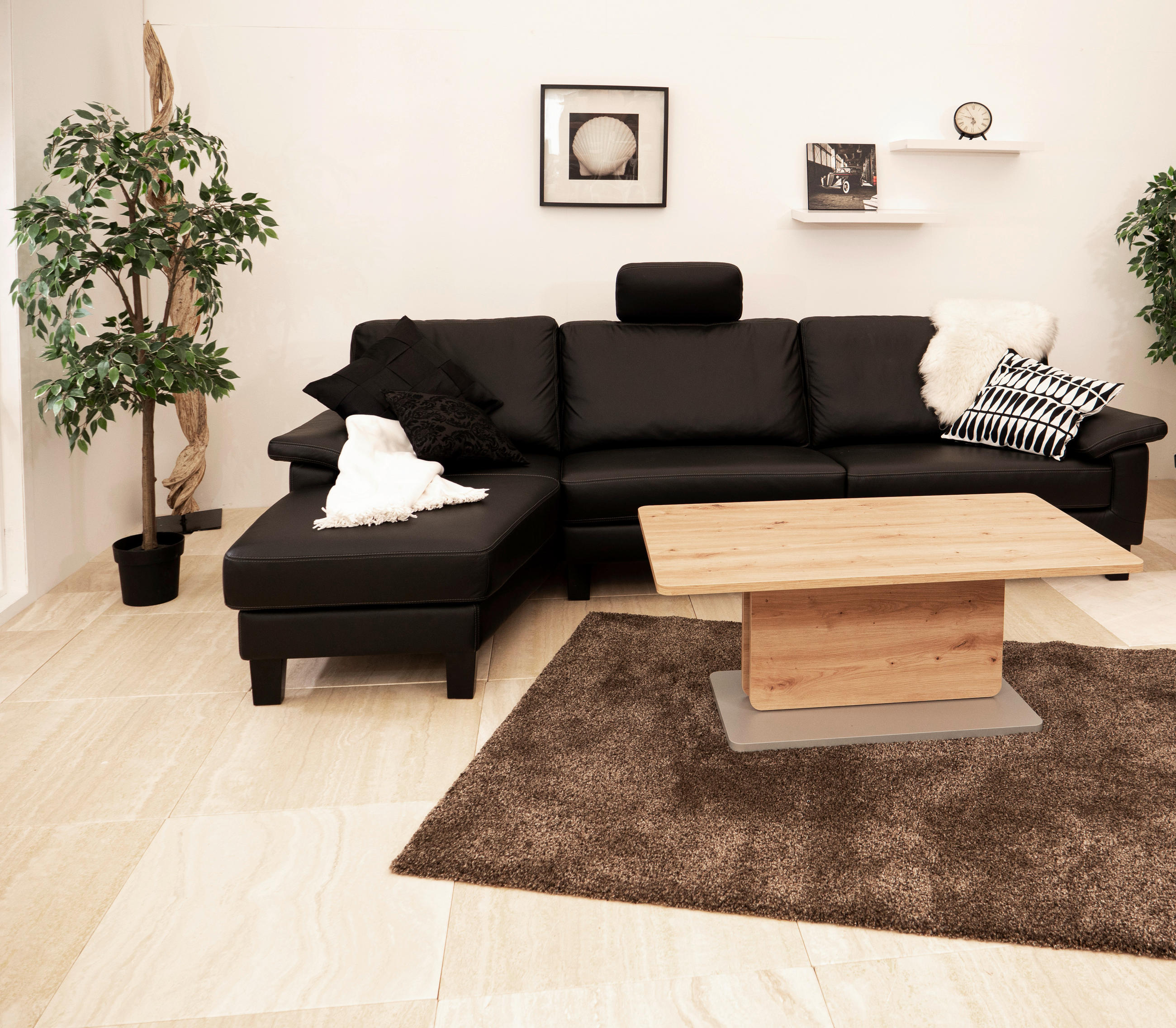 COUCHTISCH 110/63/46 cm rechteckig Eichefarben  - Eichefarben/Grau, KONVENTIONELL, Holzwerkstoff (110/63/46cm) - Venda