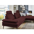 ECKSOFA in Echtleder Beere  310/180 cm  - Beere/Schwarz, Design, Leder/Metall (310/180cm) - Dieter Knoll