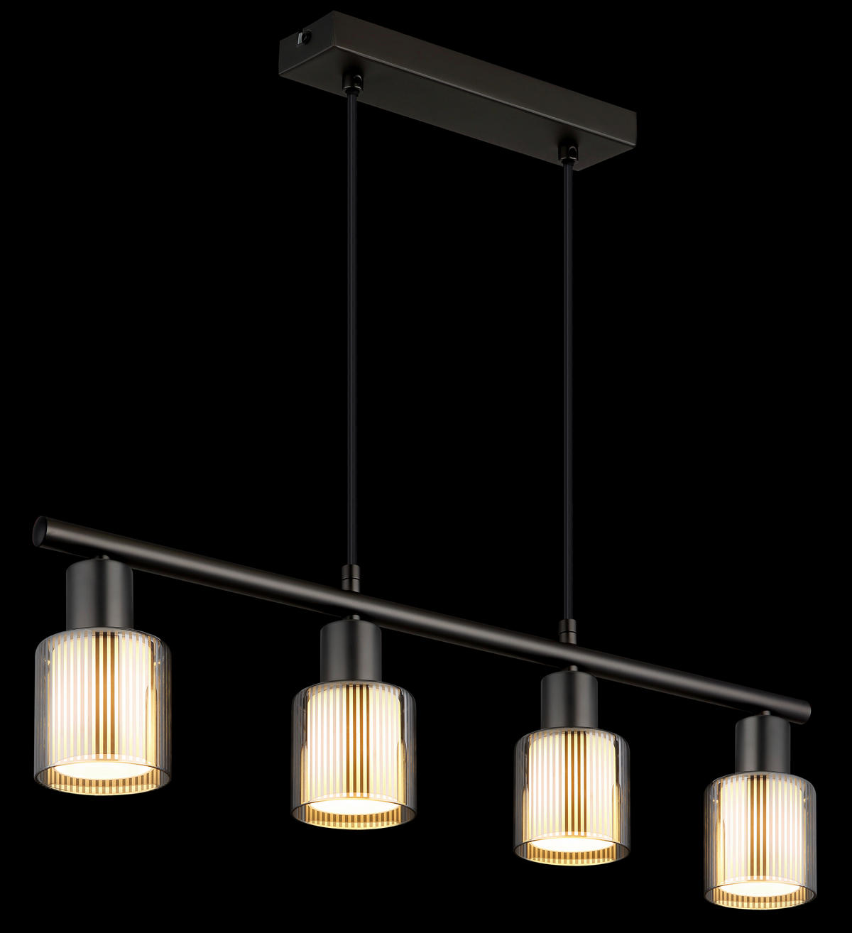 HÄNGELEUCHTE 62/8/120 cm  - Schwarzchrom/Schwarz, Design, Glas/Kunststoff (62/8/120cm) - Globo