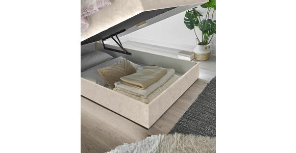 BOXSPRINGBETT 140/200 cm  in Creme  - Creme/Schwarz, KONVENTIONELL, Kunststoff/Textil (140/200cm) - Xora