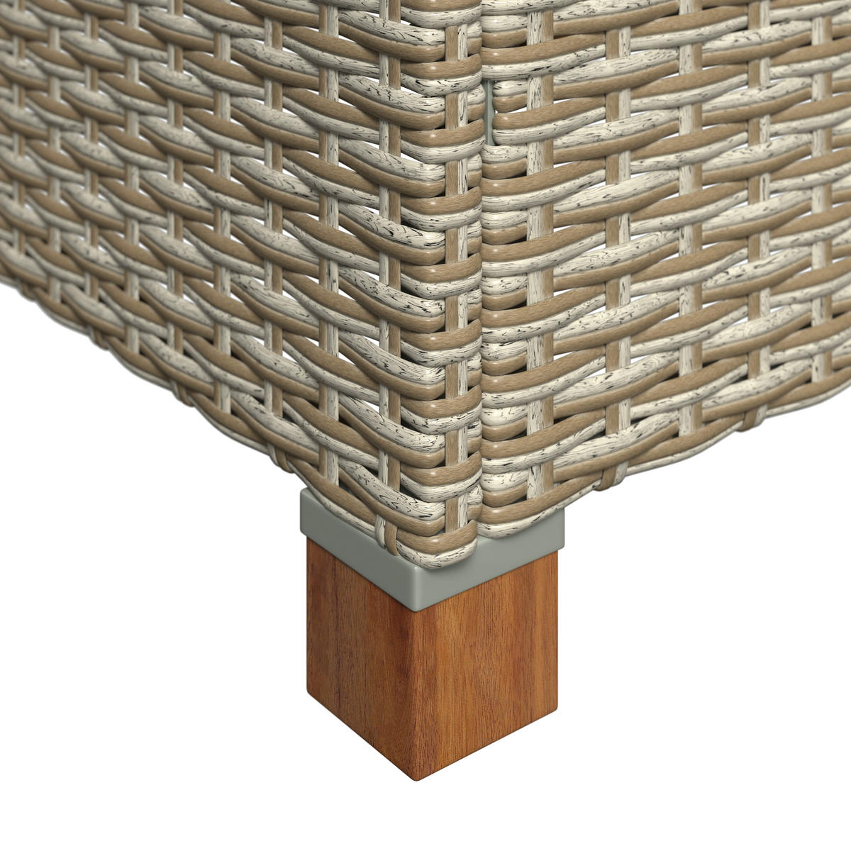 GARTENSET 3-teilig Webstoff Akaziemassiv Stahl 3-teilig  - Beige/Akaziefarben, MODERN, Holz/Kunststoff (118/184cm) - Ambia Garden