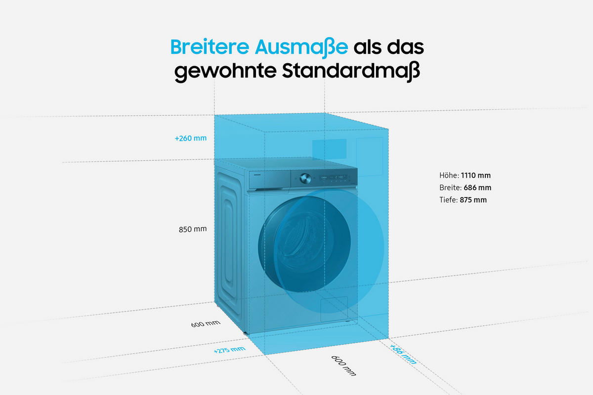 WASCHTROCKNER WD18DB8995BZ  - Anthrazit, Basics, Glas/Kunststoff (60/85/65cm) - Samsung